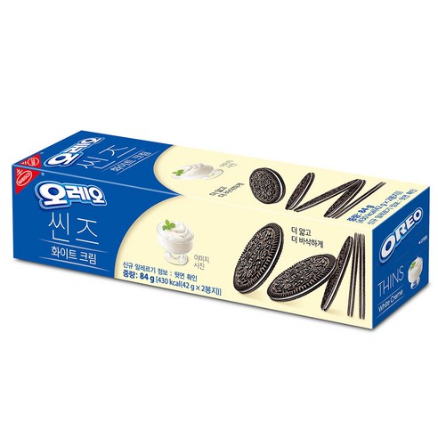 오레오 씬즈 화이트 크림, 84g, 1개