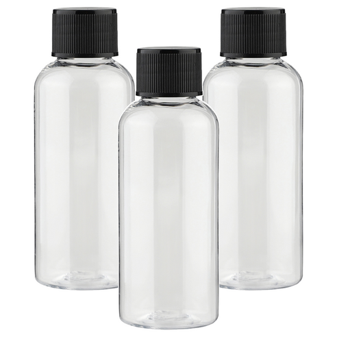 단마개 플라스틱 용기 50ml, 투명 + 블랙, 90개