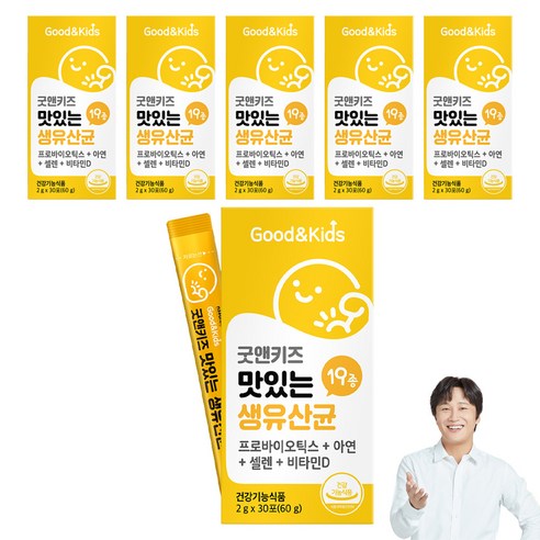 굿앤키즈 맛있는 생유산균 30포, 60g, 6개