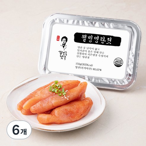 김정숙젓갈 웰빙명란젓, 150g, 6개
