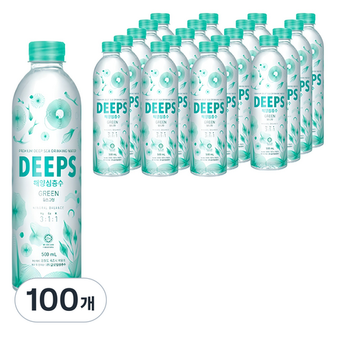 Deeps 해양심층수 그린, 500ml, 100개