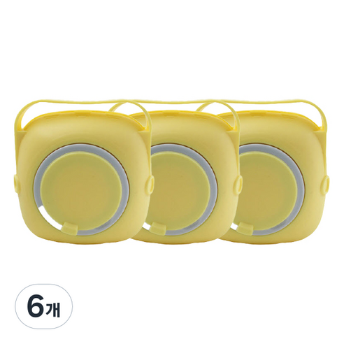 바이두루 반려동물 강아지 샤워 브러쉬, 옐로우, 6개, 1개입