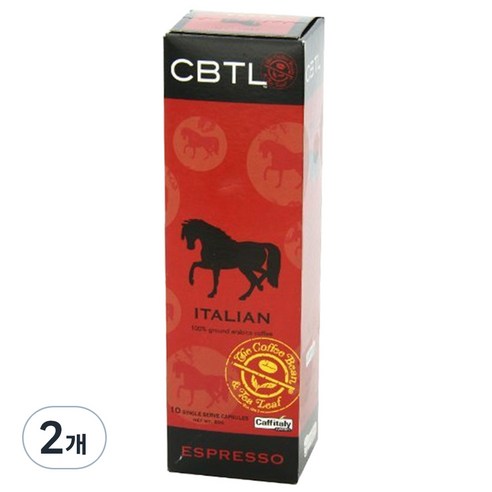 커피빈 CBTL 이탈리안 에스프레소 캡슐커피, 8g, 10개입, 2개