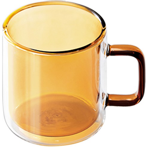 칼딘 홈카페 더블월 컬러풀 머그 유리컵 400ml, 틸, 1개