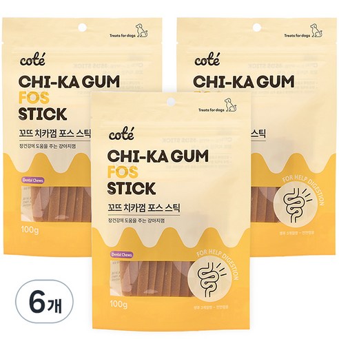 꼬뜨 치카껌 포스 스틱 100g, 6개