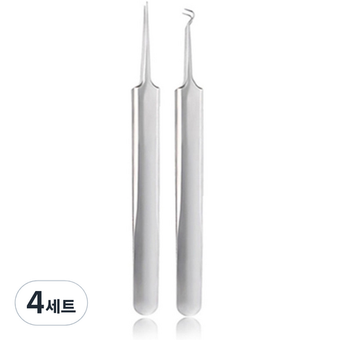 메이브라운 블랙헤드 압출기 핀셋 2종 세트, 4세트