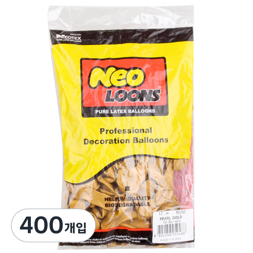 네오룬즈 13cm 라운드풍선, 펄 골드, 400개