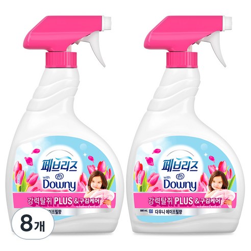 페브리즈 강력탈취 플러스 다우니 에이프릴향 섬유탈취제 본품, 880ml, 8개