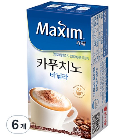 맥심 카페 카푸치노 바닐라, 13g, 10개입, 6개