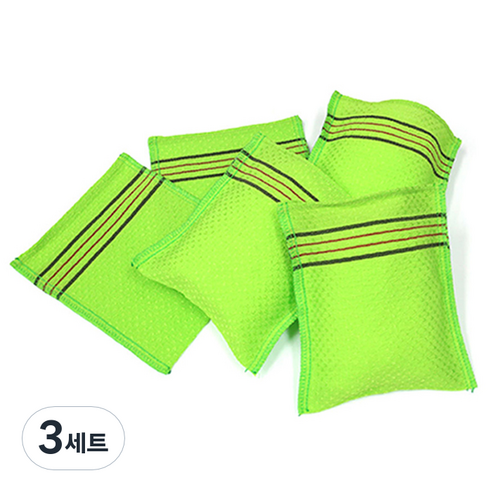 송월타월 다이아몬드 때밀이 50, 연두, 3세트