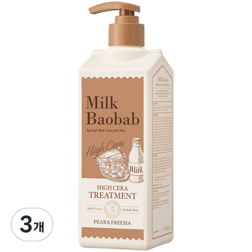 밀크바오밥 하이세라 트리트먼트 페어앤프리지아, 500ml, 3개