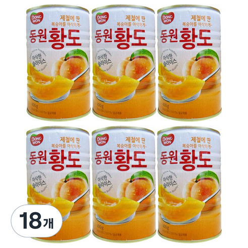 동원 황도 슬라이스 400g x 6p, 18개