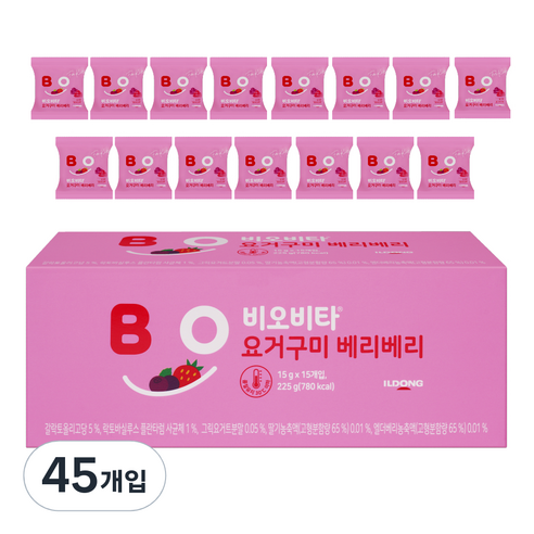비오비타 일동제약 요거구미 15g, 베리베리맛, 225g, 3개