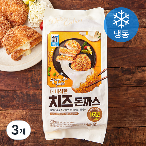 대림선 더 바삭한 치즈돈까스 (냉동), 420g, 3개