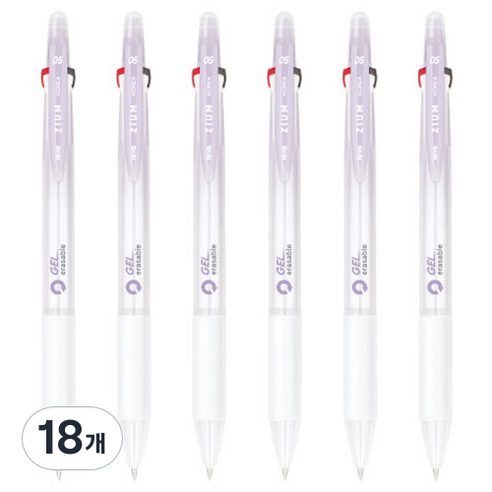자바펜 지움3겔 지워지는 볼펜 0.5mm, 18개, 퍼플