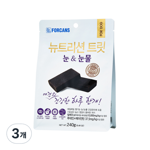 포켄스 강아지 뉴트리션 트릿 영양제, 눈물개선/눈건강, 3개