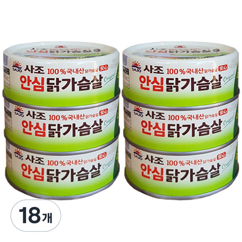 사조 안심 닭가슴살, 135g, 18개