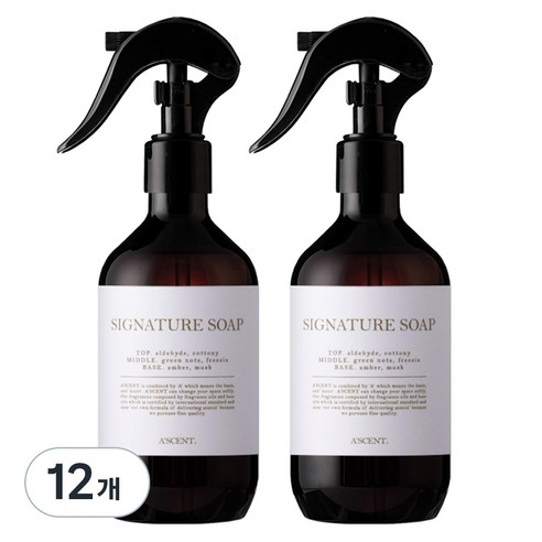 에이센트 드레스 퍼퓸 탈취제 13 시그니처솝, 12개, 250ml