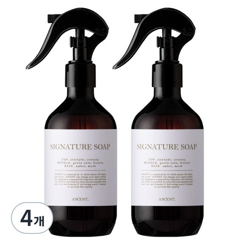 에이센트 드레스 퍼퓸 탈취제 13 시그니처솝, 4개, 250ml
