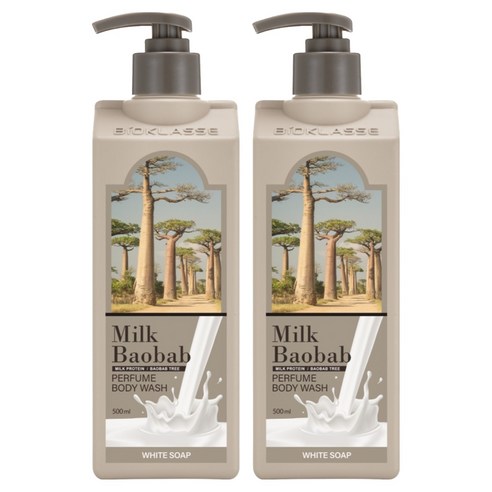 밀크바오밥 퍼퓸 바디워시 화이트솝향, 500ml, 2개
