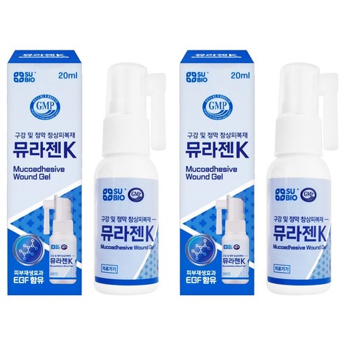 수바이오 뮤라젠K 구강 및 점막 구내염 창상피복재 20ml, 2개, MU-H20