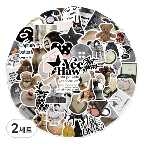특별한상점 캐리어 노트북 여행 방수 스티커 세트 GT206-60PCS, 럭키 스타, 2세트
