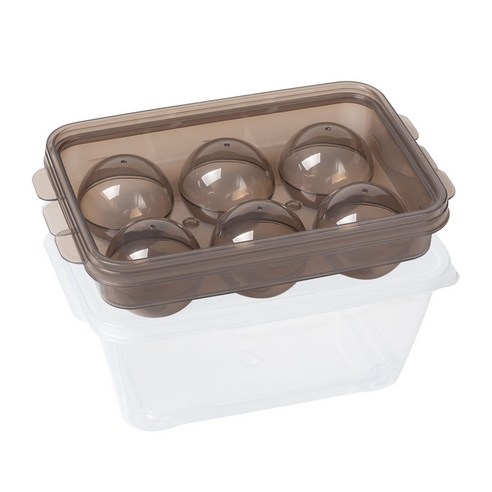 6구 아이스볼 얼음트레이 + 보관함 세트, 블랙 얼음제조기