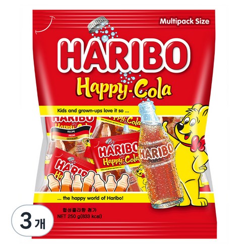 하리보 해피콜라향 젤리, 250g, 3개