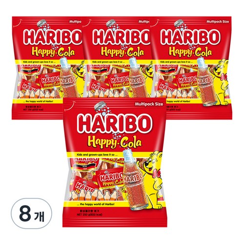 하리보 해피콜라향 젤리, 250g, 8개