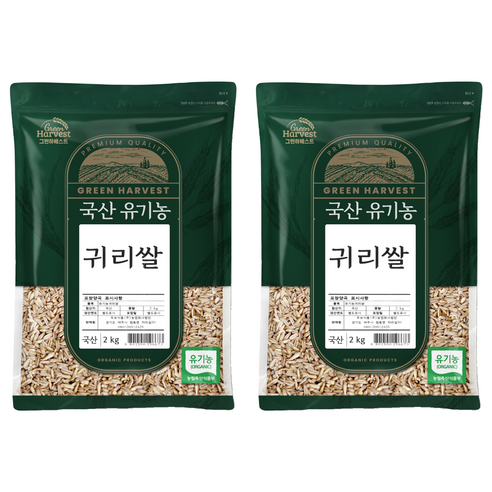 그린하베스트 국산 유기농 귀리, 2kg, 2개