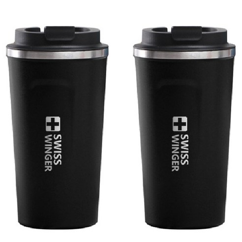 스위스윙거 커피텀블러 2종 세트, 510ml, 블랙,블랙