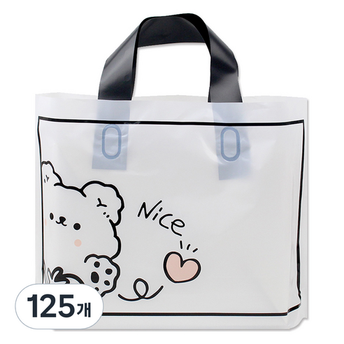 아이엔피 LDPE 손잡이 비닐백 소 30 x 20 cm, 05 나이스베어, 125개