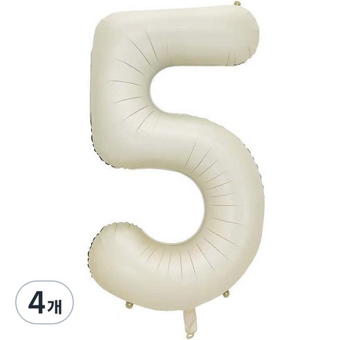 팡파티 숫자 레터링 풍선 101cm 5, 화이트, 4개