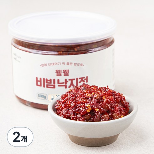 웰웰 비빔 낙지젓, 500g, 2개