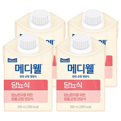 메디웰 매일 당뇨식, 200ml, 4개