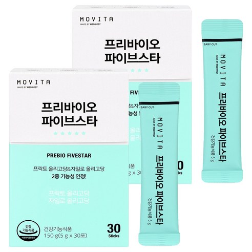모비타 프리바이오 파이브스타 프리바이오틱스, 150g, 2개