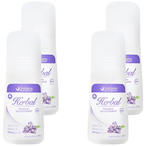 그라함스 그라함스 내추럴 미네랄 데오드란트 허브, 4개, 65ml