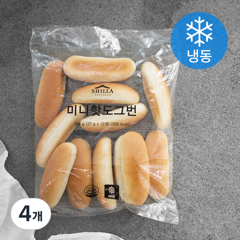 신라명과 미니 핫도그번 (냉동), 27g, 12개입, 4개