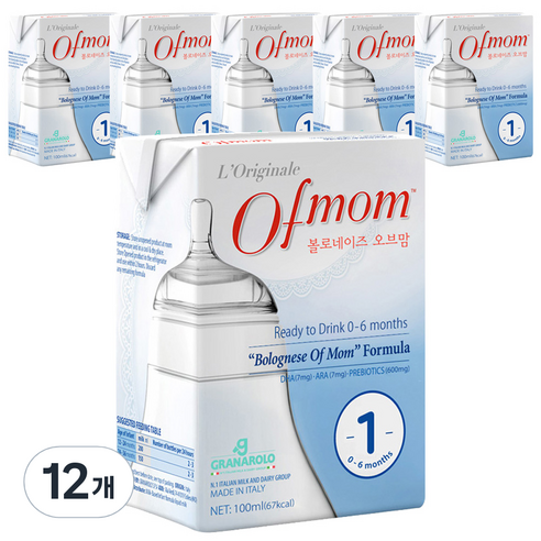 오브맘 액상분유 1단계(0개월~6개월) 100ml, 12개