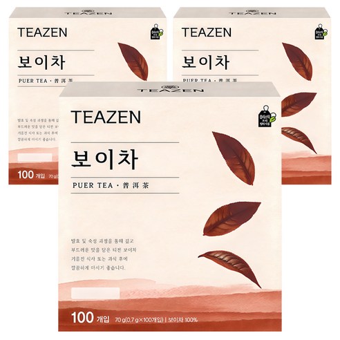 티젠 보이차, 0.7g, 100개입, 3개