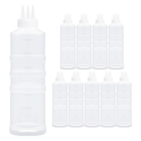 일상속반짝 국내생산 잘라쓰는 소스통 3구 뚜껑 미포함, 10개, 700ml