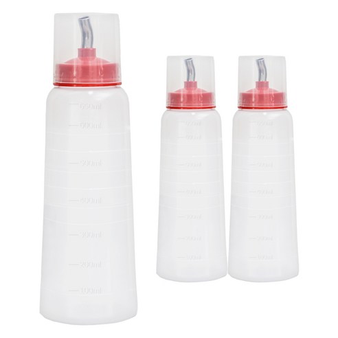 일상속반짝 국내생산 뚜껑 위생 초장 용기 투명, 650ml, 3개