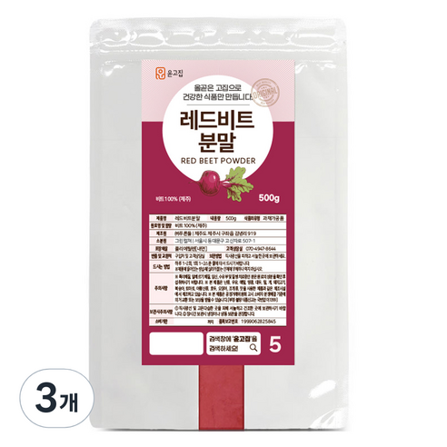 윤고집 레드비트 분말, 500g, 3개