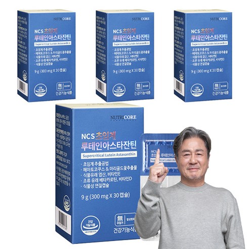 뉴트리코어 초임계 루테인아스타잔틴, 30정, 4개