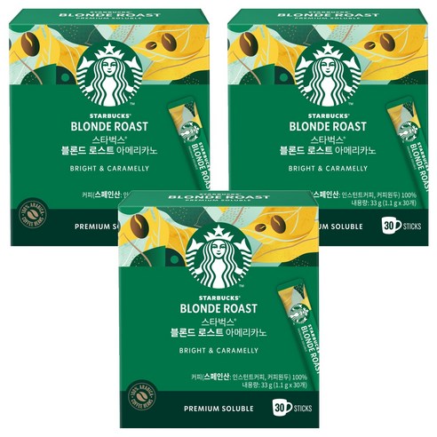 스타벅스 블론드 로스트 아메리카노, 1.1g, 3개, 30개입