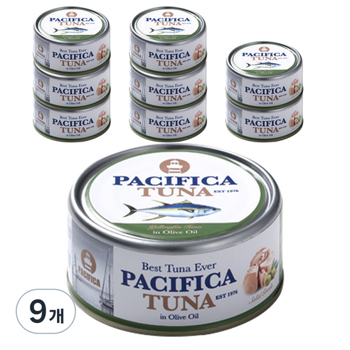 퍼시피카 튜나 인 올리브오일, 150g, 9개