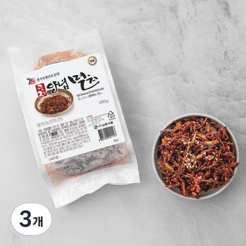 권기옥 명인 웃말 고추장 양념 멸치, 280g, 3개