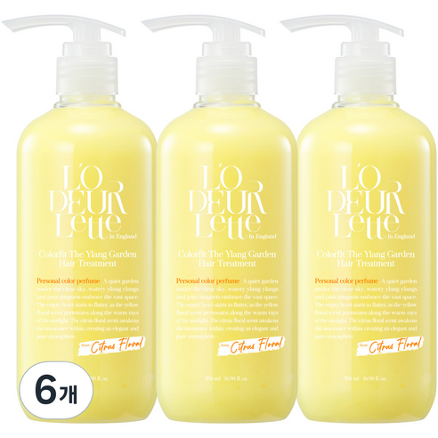 로더렛 인 잉글랜드 컬러핏 더 일랑 가든 헤어 트리트먼트, 500ml, 6개