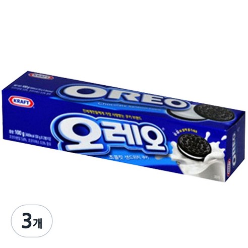 오레오 초콜릿 샌드위치 쿠키, 100g, 3개