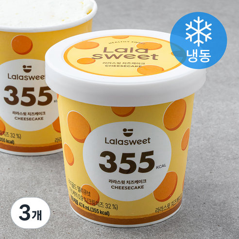 라라스윗 치즈케이크 아이스밀크 (냉동), 474ml, 3개